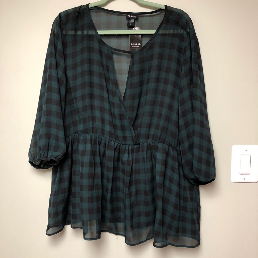 NWT Beautiful Plaid Torrid Blouse *PLEASE READ*